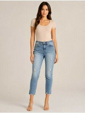 Nicole Miller Soho High Rise Ankle Slim Distressed Jeans Size 14